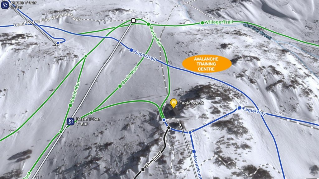 Map of ATC's location on the Thredbo trail map